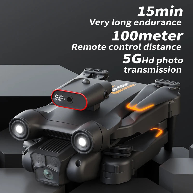 New M17 Max Drone 8K Professional Optical Flow RC Helicopter with Triple HD Camera, Foldable, WIFI FPV, LED, 5000m Range