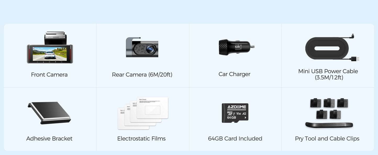 Upgrade AZDOME M550 Pro Car DVR Dash Cam 4K 5.8Ghz WiFi 2/3 Cameras Front/Cabin/Rear Cam GPS Night Vision Parking Monitor داش كا