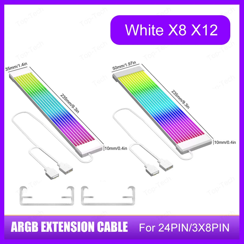 5V 3Pin ARGB Sync PC Power Extension Cable – 8/24PIN LED Strip Light Kit