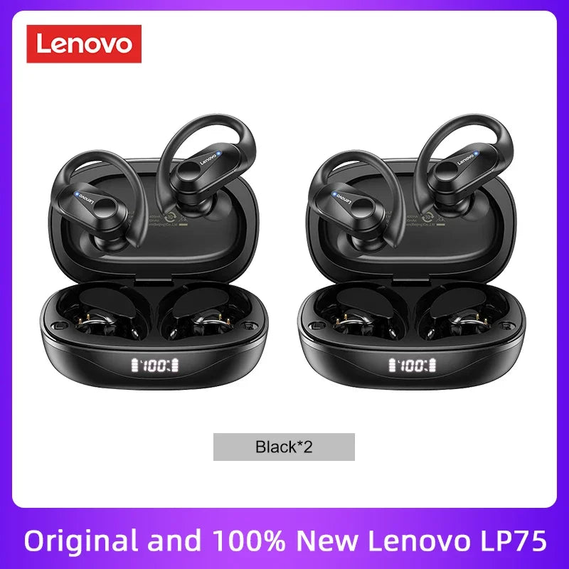 Lenovo LP75 TWS Bluetooth 5.3 Earphones – Waterproof & Noise Reduction