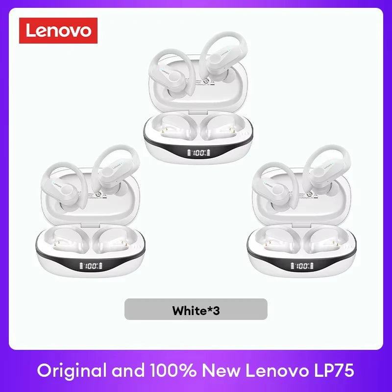 Lenovo LP75 TWS Bluetooth 5.3 Earphones – Waterproof & Noise Reduction
