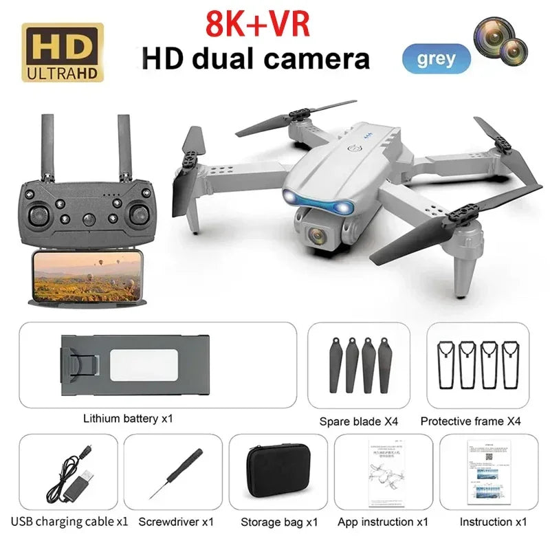 New E99 8K HD Camera Foldable Quadcopter Drone with Remote Control