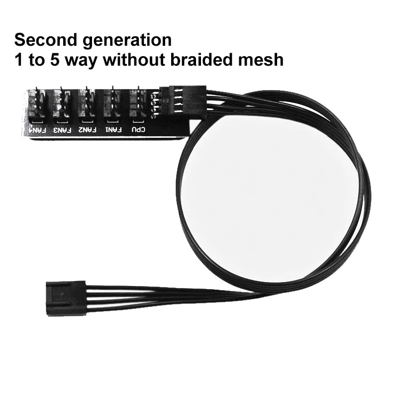 1-to-5 PWM Fan Hub Splitter Adapter for PC Cooling