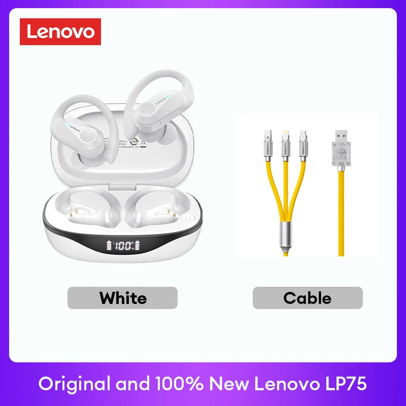 Lenovo LP75 TWS Bluetooth 5.3 Earphones – Waterproof & Noise Reduction