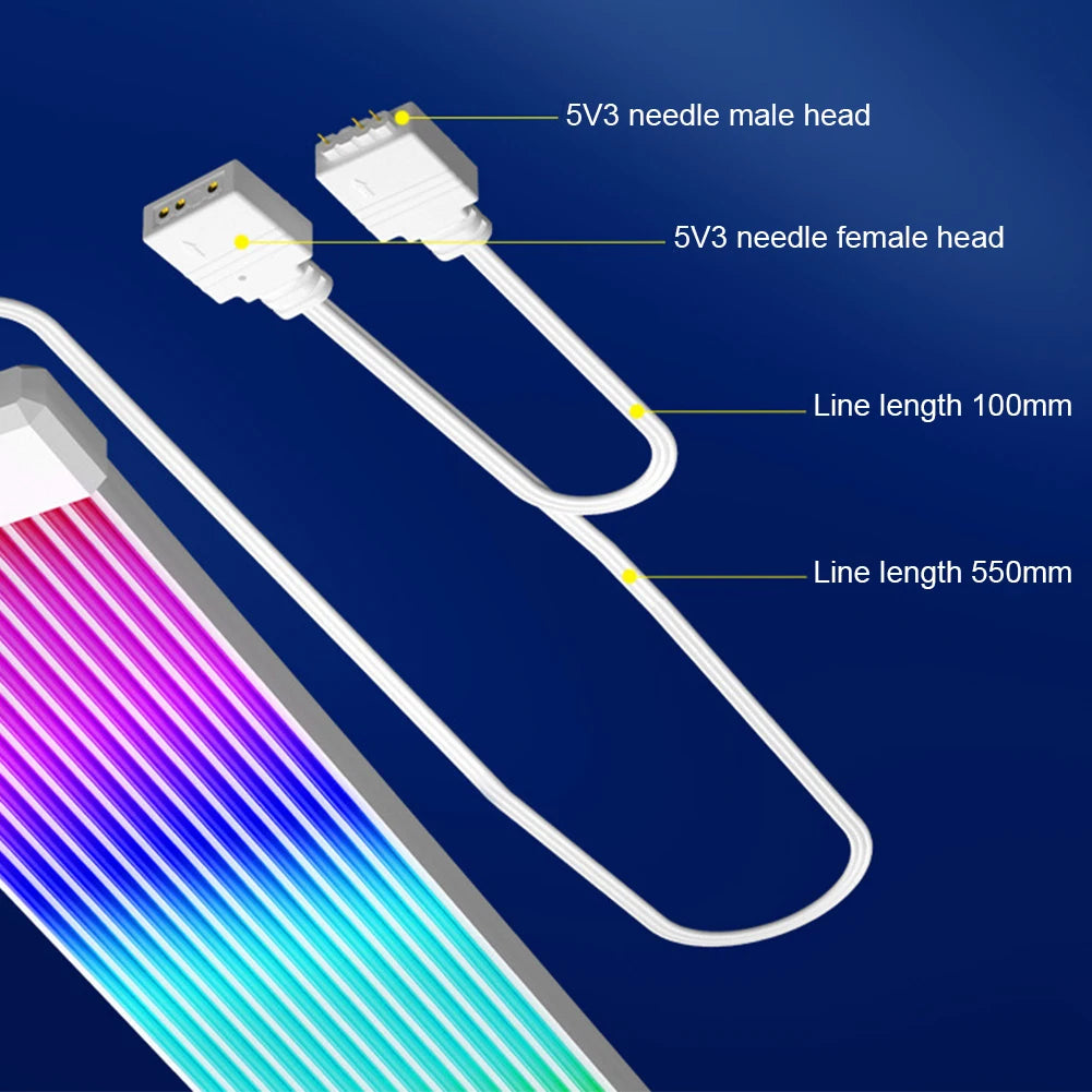 5V 3Pin ARGB Sync PC Power Extension Cable – 8/24PIN LED Strip Light Kit