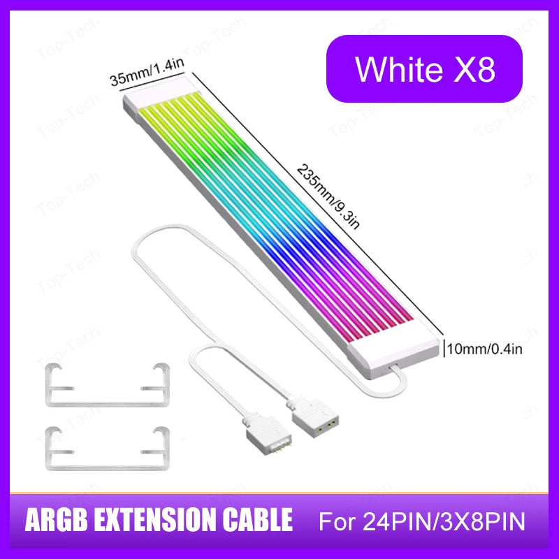 5V 3Pin ARGB Sync PC Power Extension Cable – 8/24PIN LED Strip Light Kit