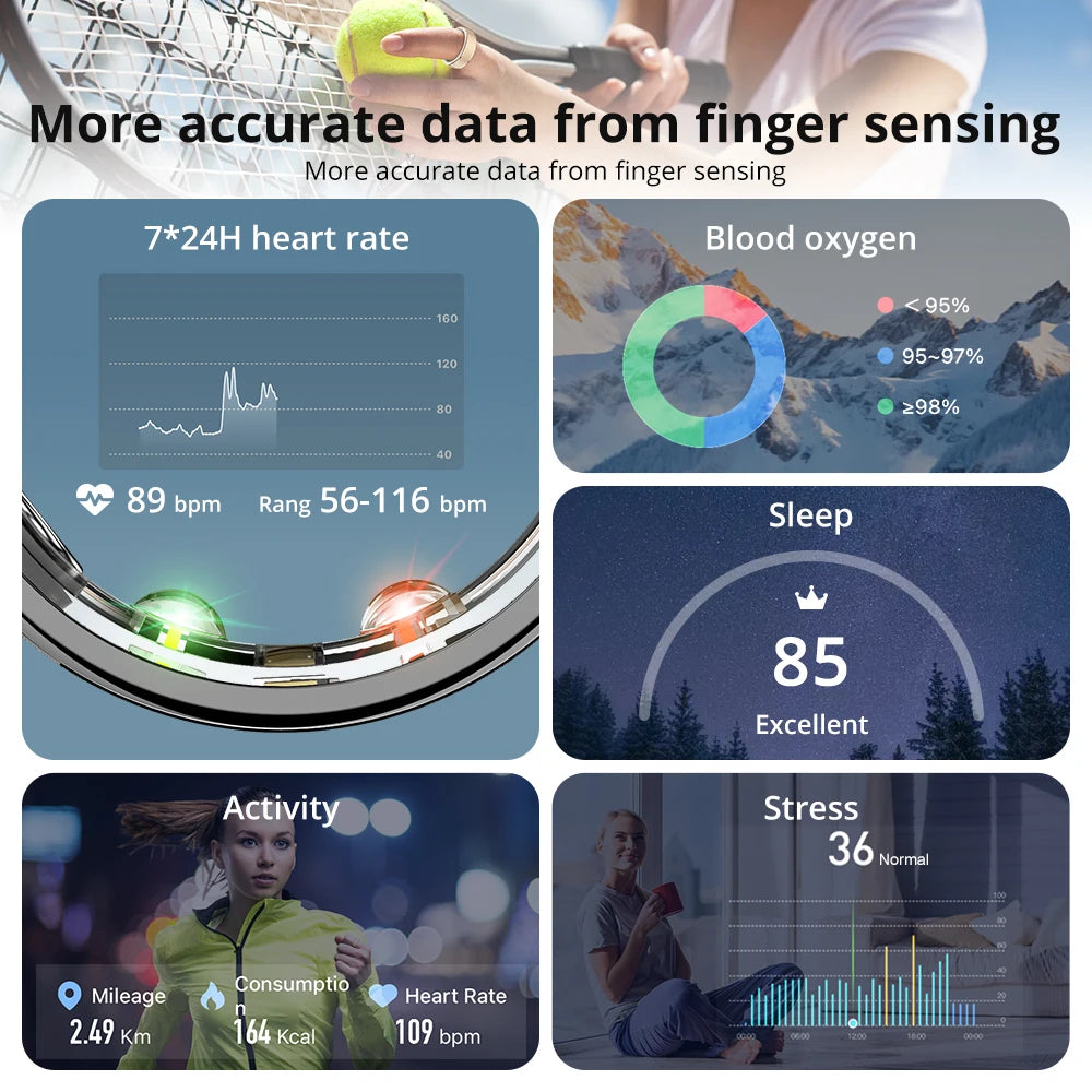 COLMI R10 Smart Ring with Charging Case, Health & Sleep Monitor, Waterproof, Multi-sport Mode