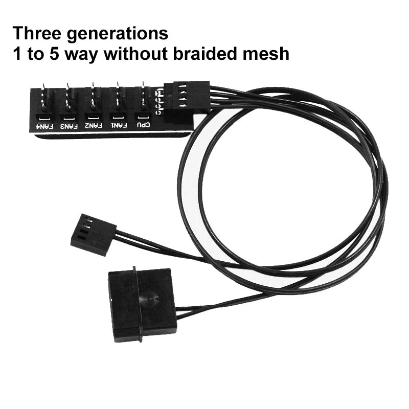 1-to-5 PWM Fan Hub Splitter Adapter for PC Cooling