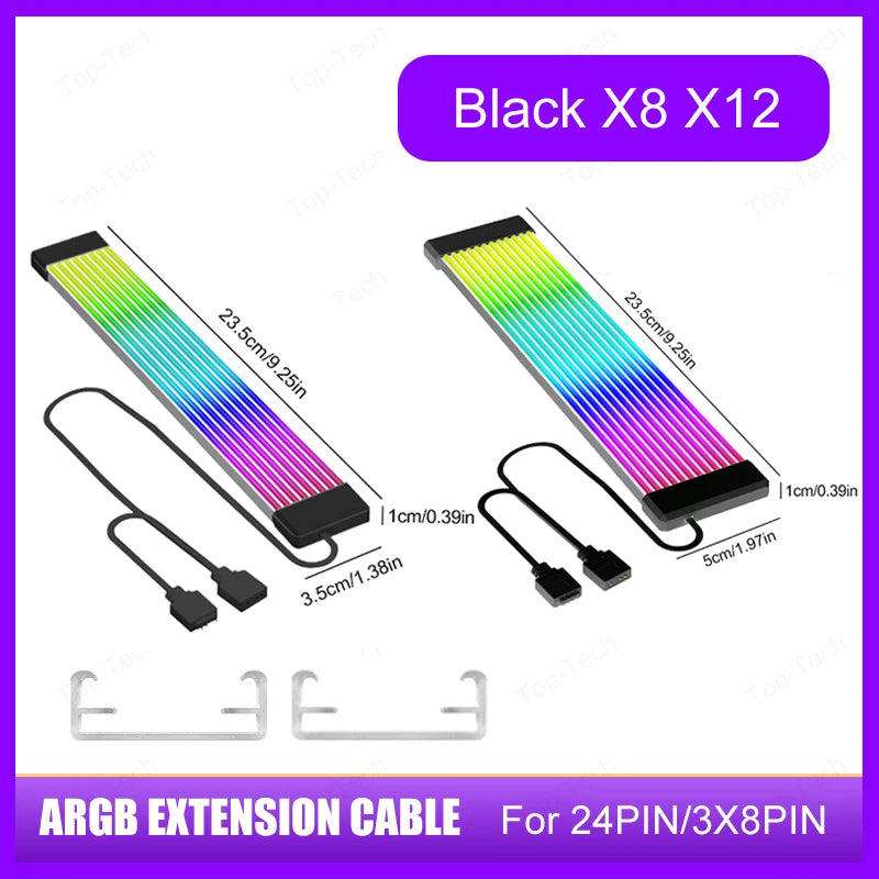 5V 3Pin ARGB Sync PC Power Extension Cable – 8/24PIN LED Strip Light Kit