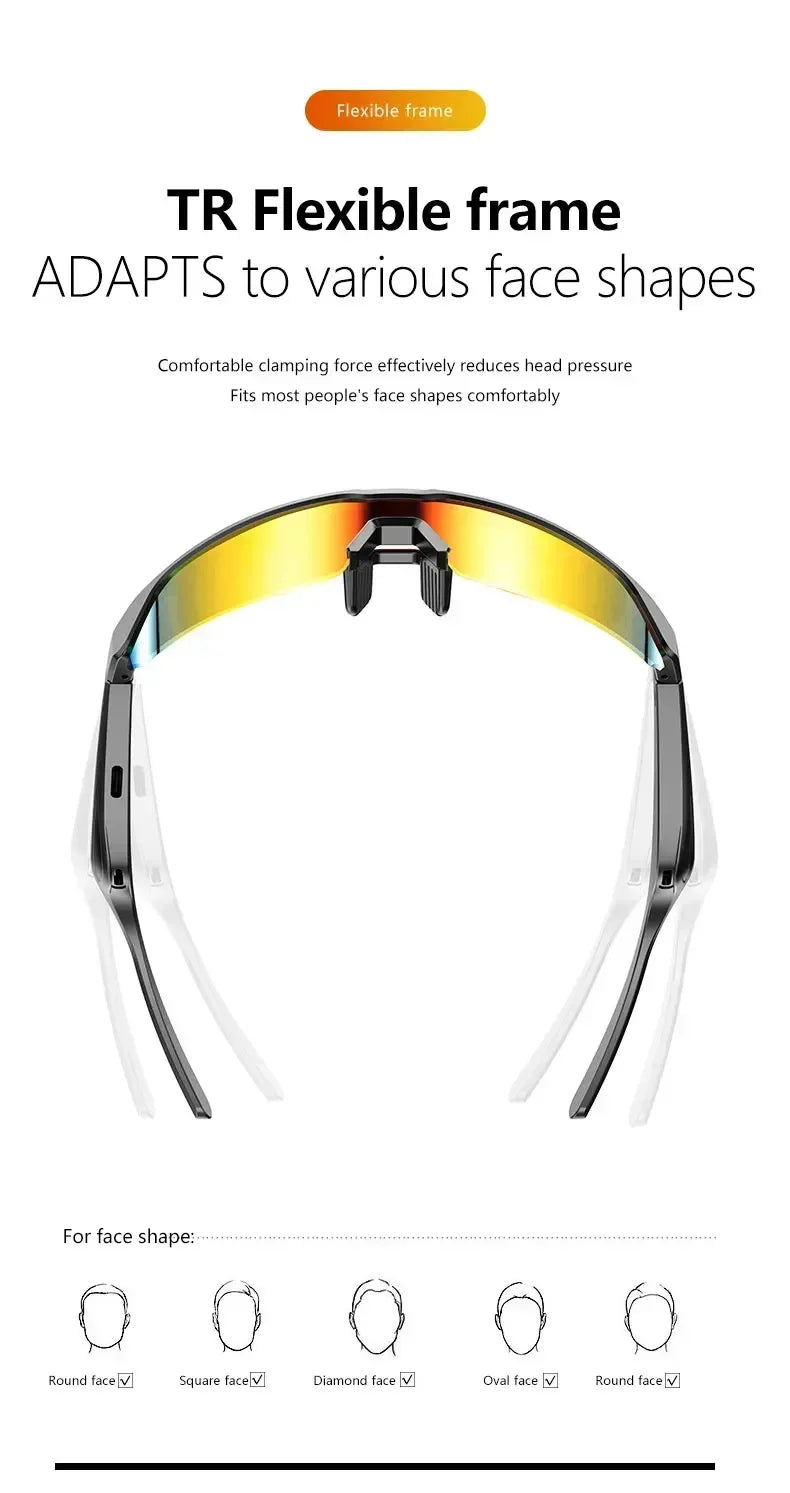 YJ006 Cycling bluetooth smart glasses technology audio call remote headset sunglasses sports driving music earbuds headphones