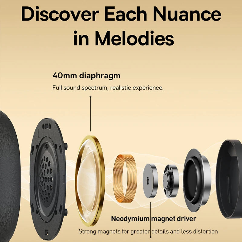 Baseus Bowie D05 Wireless Headphones – 3D Spatial Audio & 70H Playtime