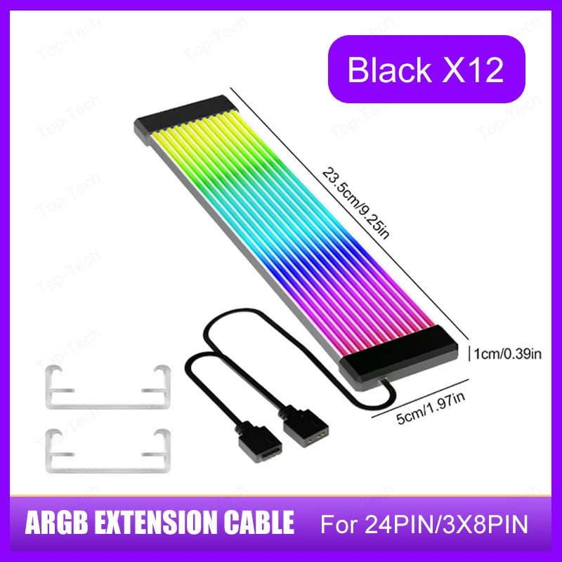 5V 3Pin ARGB Sync PC Power Extension Cable – 8/24PIN LED Strip Light Kit