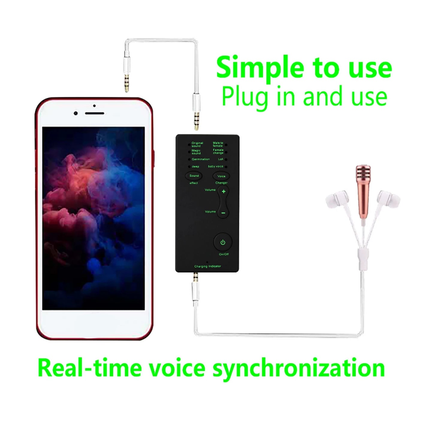 Audio Sound Card Portable Voice Changer for Mobile & PC - English Version