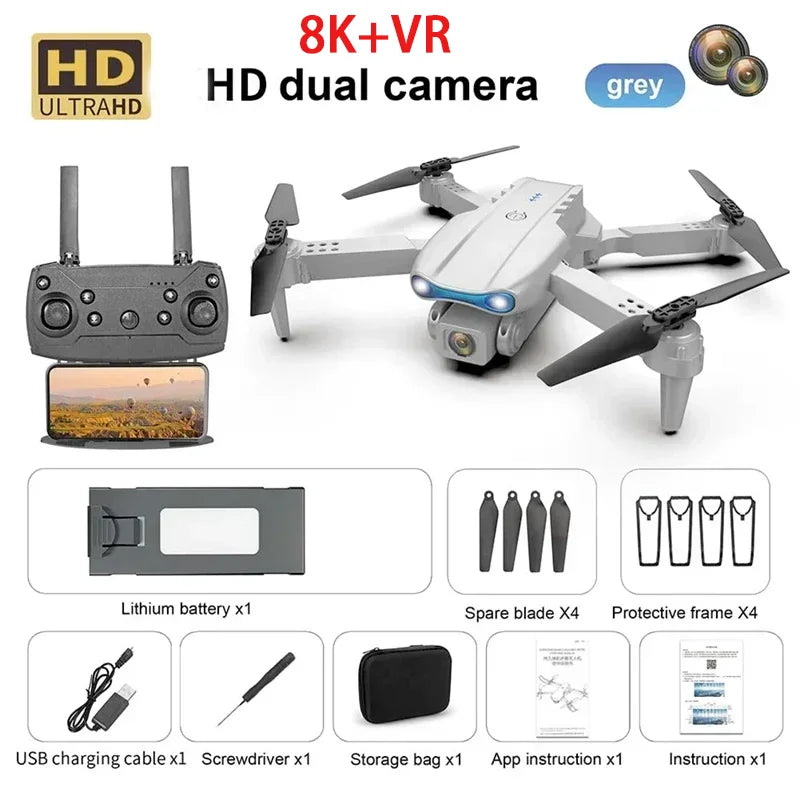 New E99 PRO Drone GPS 8K HD Camera FPV 5G Wifi Brushless Motor Foldable RC Quadcopter