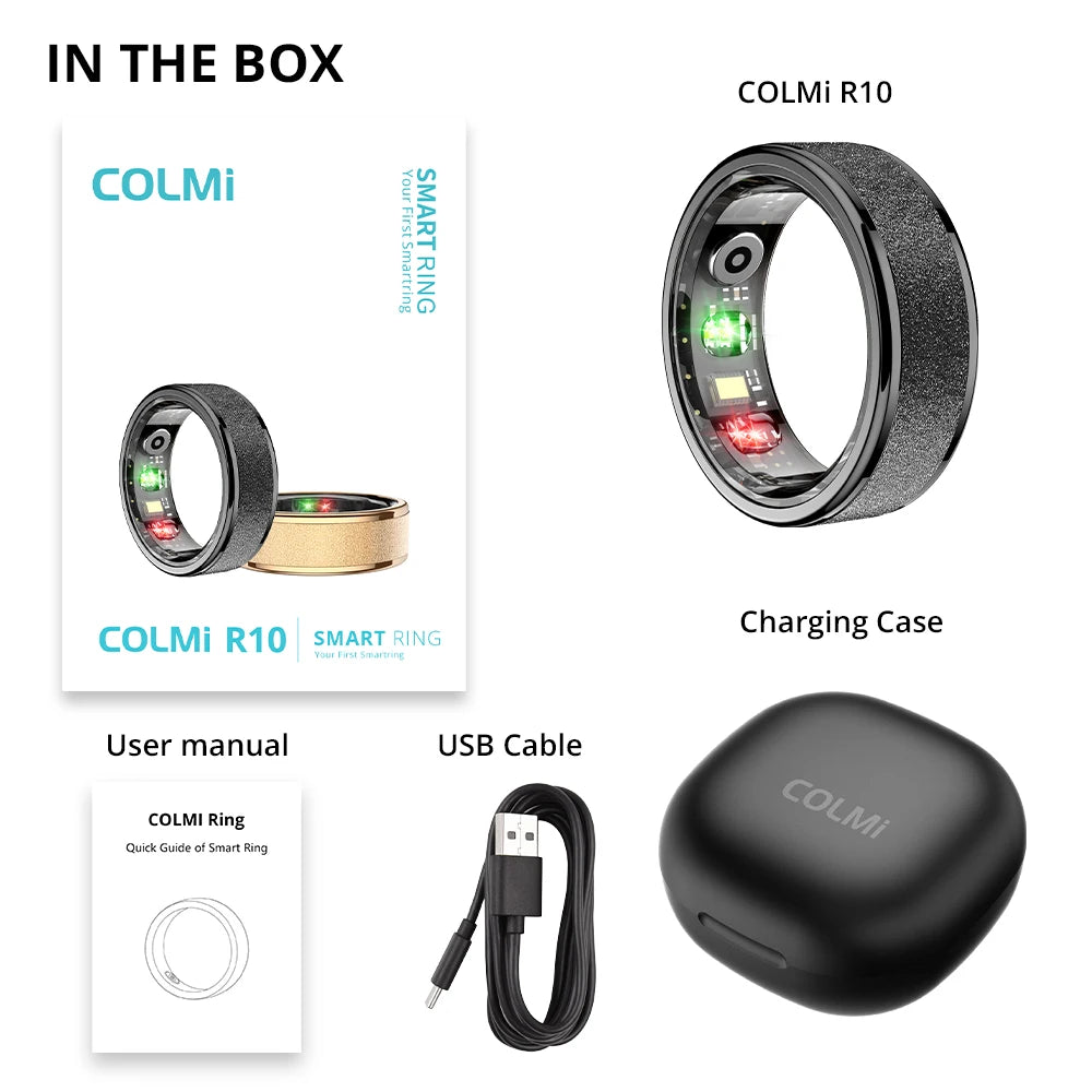 COLMI R10 Smart Ring with Charging Case, Health & Sleep Monitor, Waterproof, Multi-sport Mode