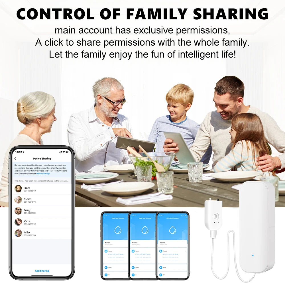 WiFi Water Level Sensor Tuya Leakage Alarm Flood Leak Detector Smart Home Life APP Water Alert Overflow Alarm Security System