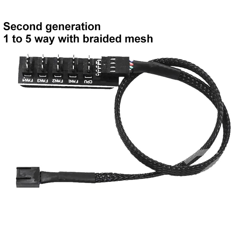1-to-5 PWM Fan Hub Splitter Adapter for PC Cooling