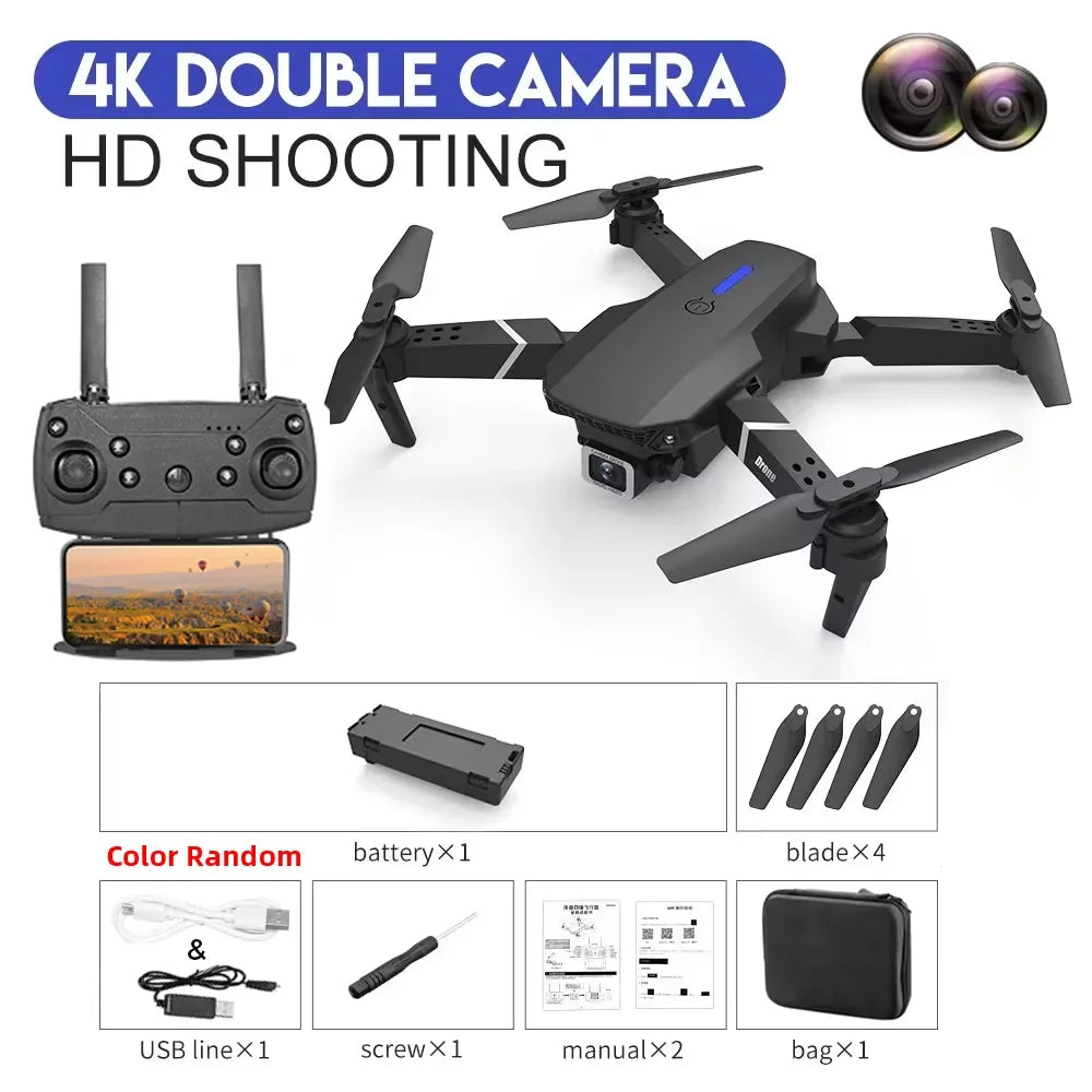 KBDFA 2023 E88 Pro WIFI FPV Drone with 4K Camera - Foldable Quadcopter
