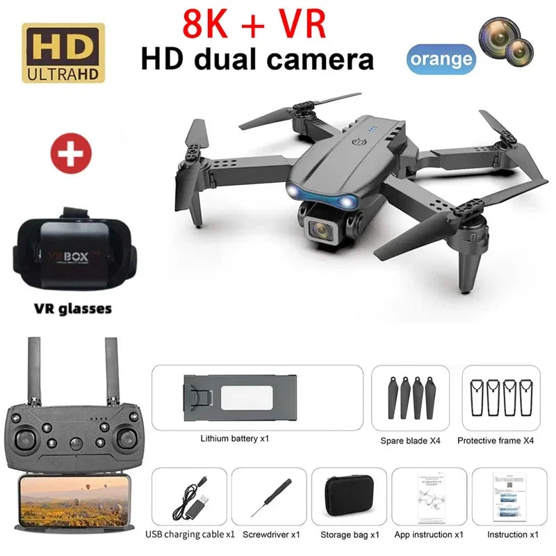 New E99 PRO Drone GPS 8K HD Camera FPV 5G Wifi Brushless Motor Foldable RC Quadcopter