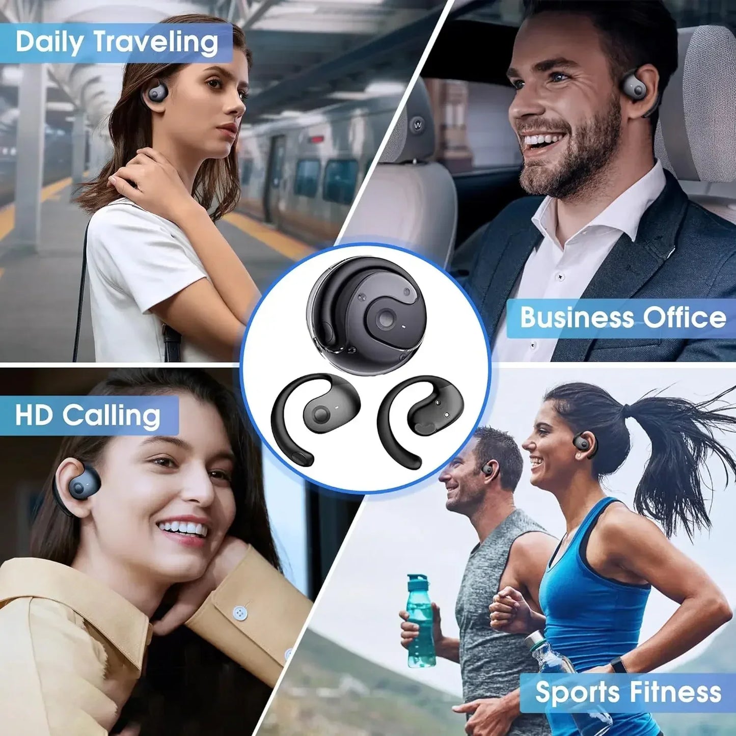 OWS Wireless Bluetooth Headphones – HiFi Stereo Sound & Smart Touch Controls