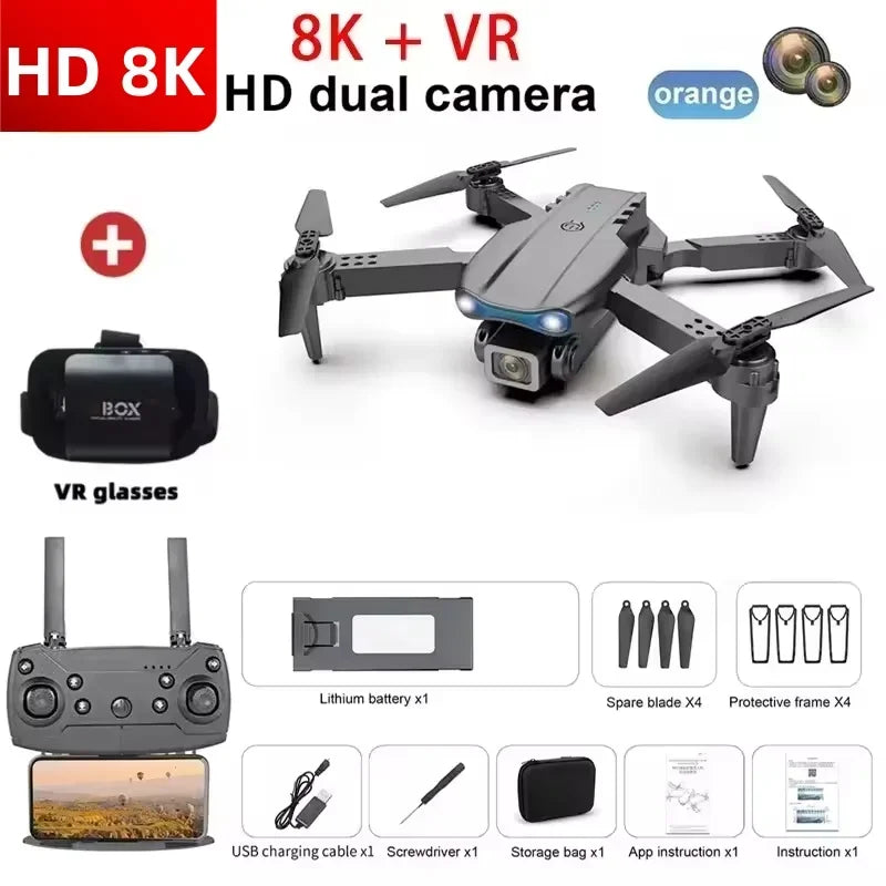 E99 Pro RC Drone Foldable 8K HD Dual Camera Quadcopter with Altitude Hold