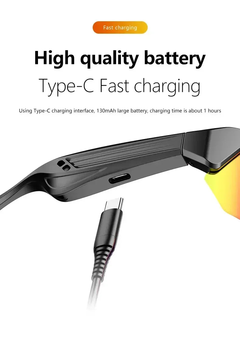 YJ006 Cycling bluetooth smart glasses technology audio call remote headset sunglasses sports driving music earbuds headphones