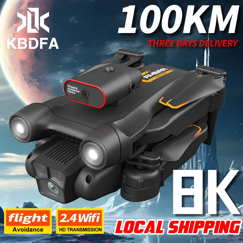 New M17 Max Drone 8K Professional Optical Flow RC Helicopter with Triple HD Camera, Foldable, WIFI FPV, LED, 5000m Range