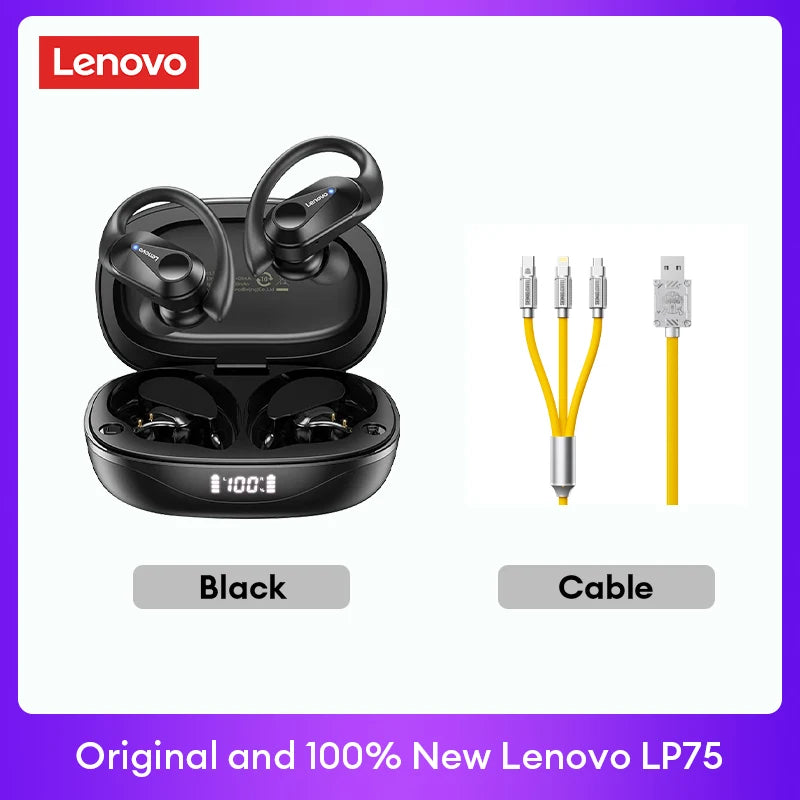 Lenovo LP75 TWS Bluetooth 5.3 Earphones – Waterproof & Noise Reduction