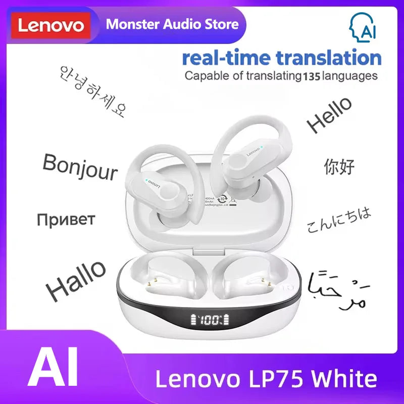 Lenovo LP75 TWS Bluetooth 5.3 Earphones – Waterproof & Noise Reduction