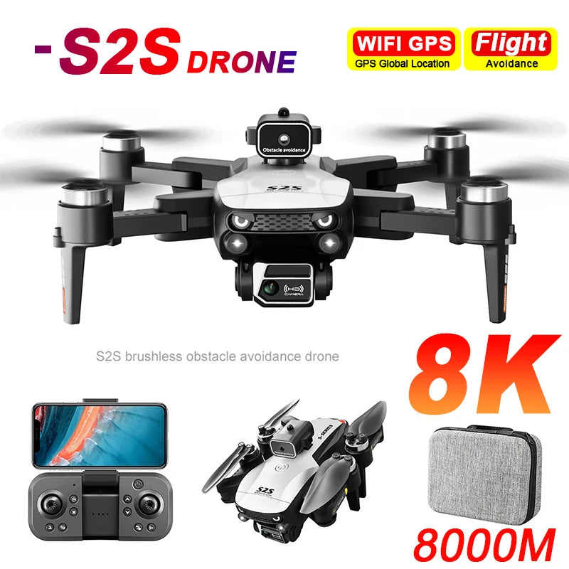 S2S Mini Drone with 4K/8K HD Camera – Foldable Quadcopter for Aerial Photography