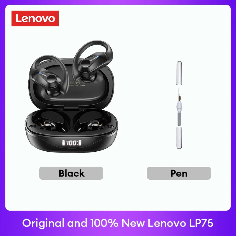 Lenovo LP75 TWS Bluetooth 5.3 Earphones – Waterproof & Noise Reduction