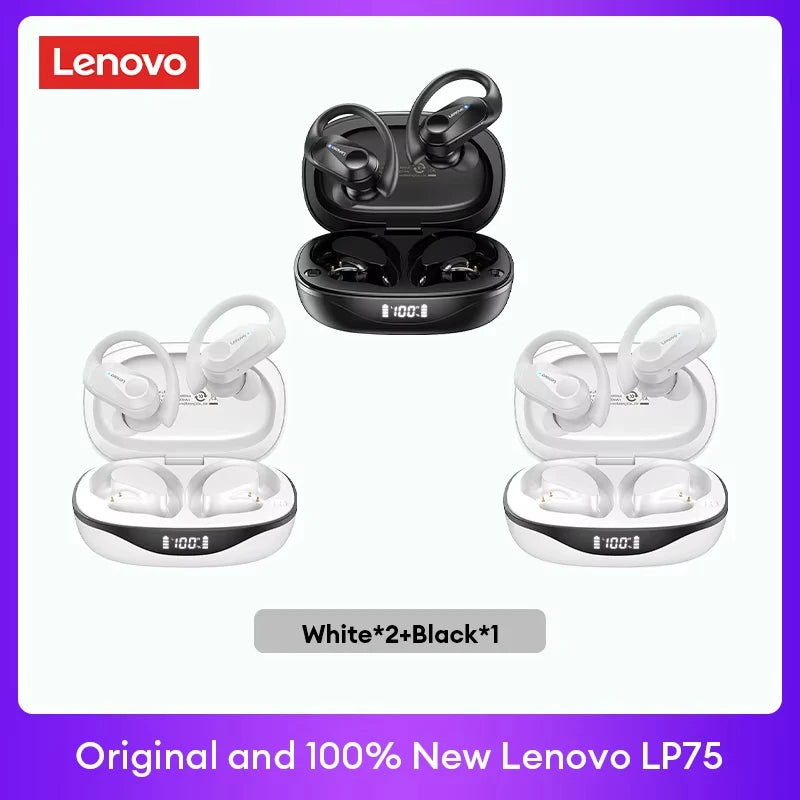 Lenovo LP75 TWS Bluetooth 5.3 Earphones – Waterproof & Noise Reduction