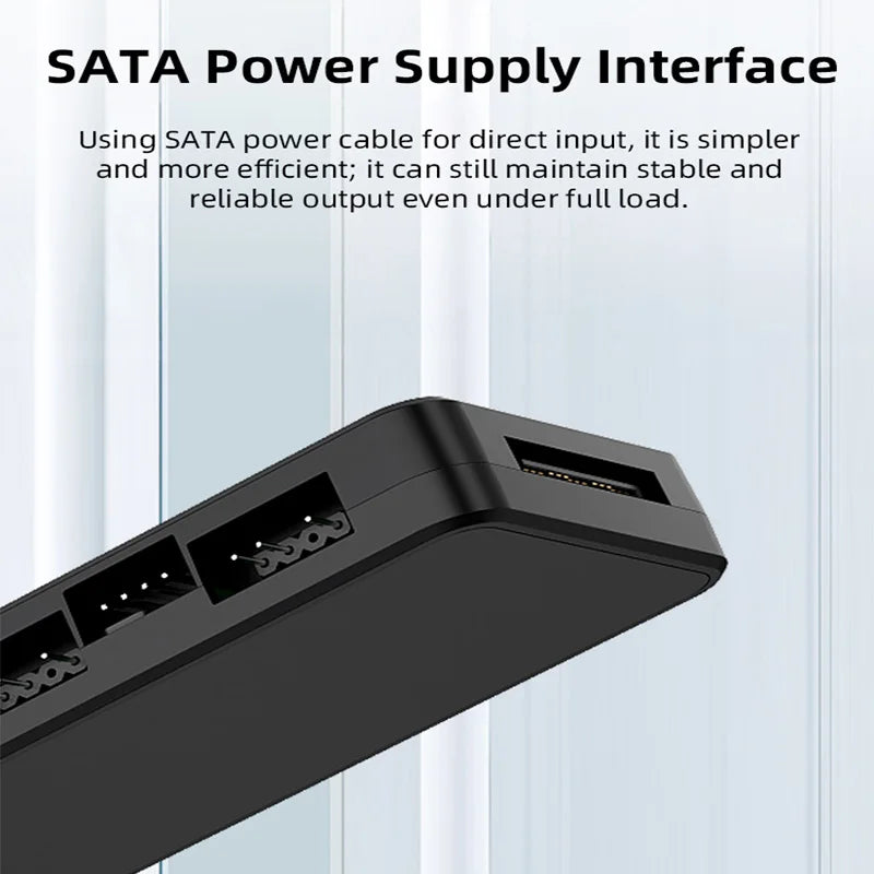 TEUCER ARGB Controller – 1-to-10 PWM Fan Hub with SATA Power