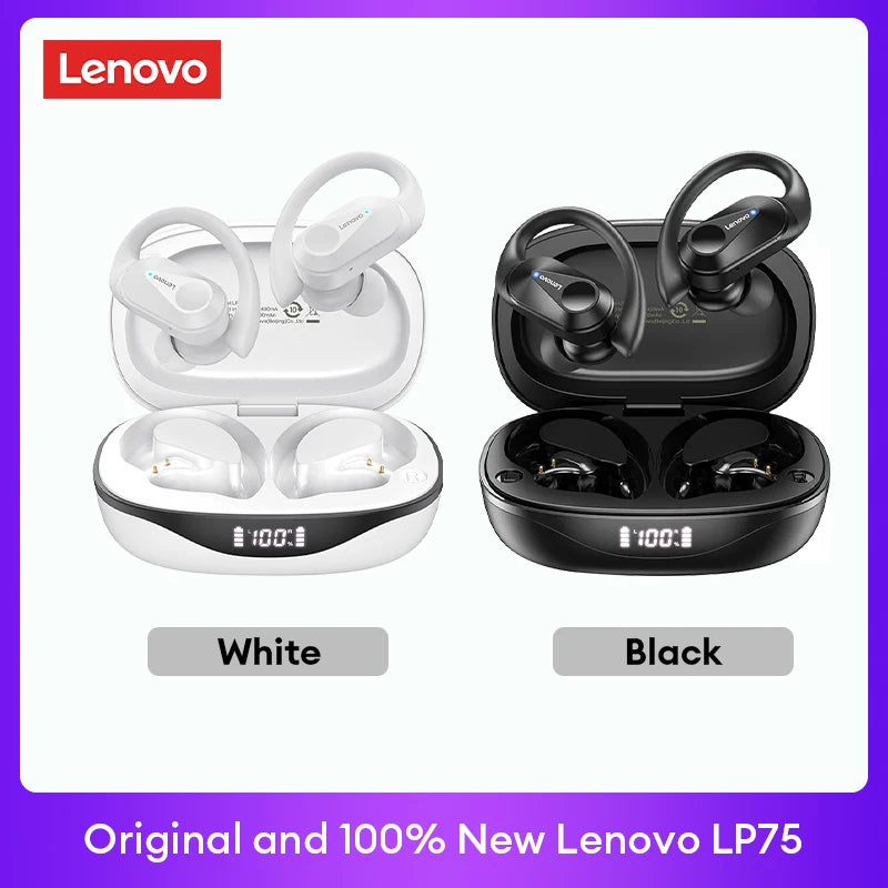Lenovo LP75 TWS Bluetooth 5.3 Earphones – Waterproof & Noise Reduction