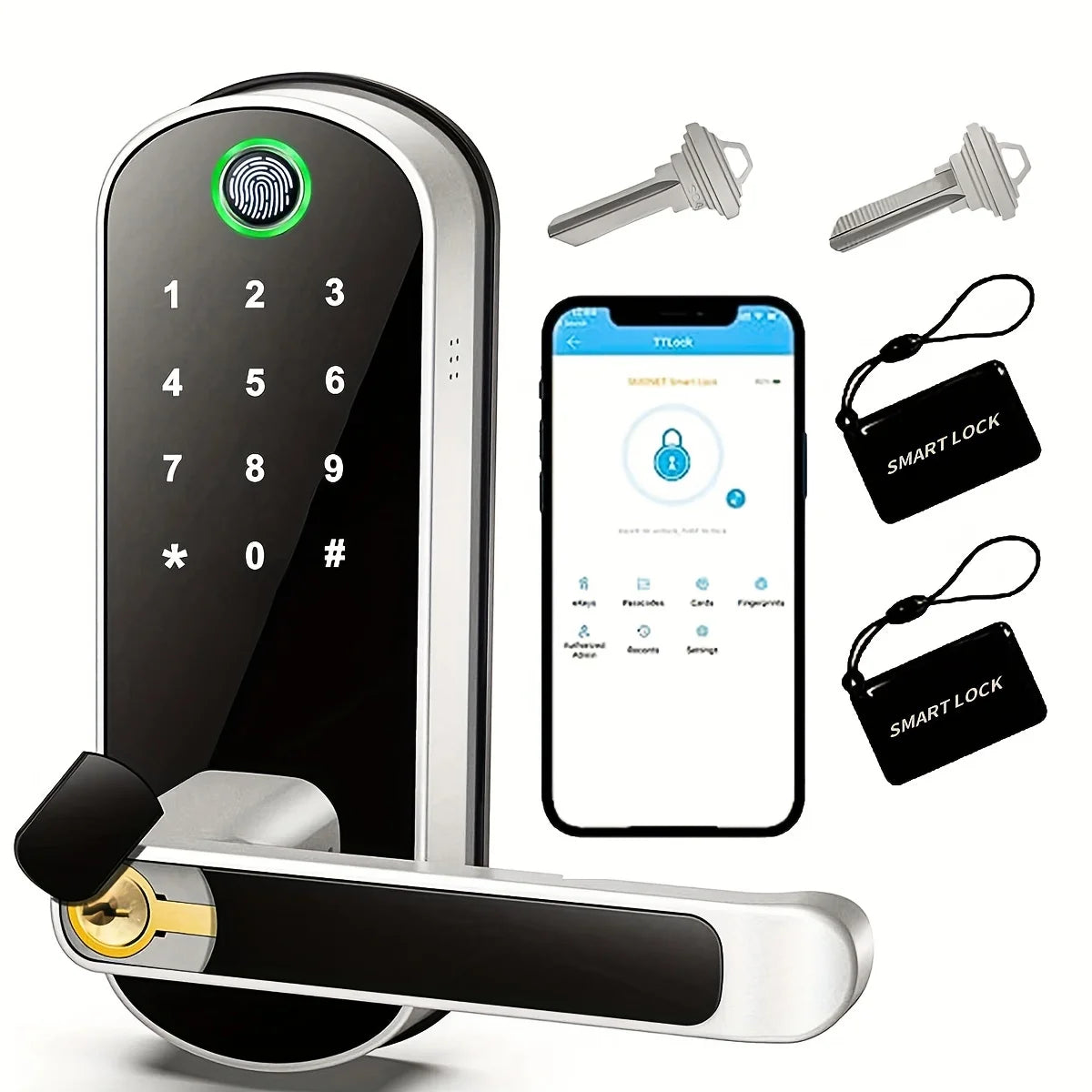 Smart Fingerprint Door Lock – App Control & Keyless Touchscreen Access