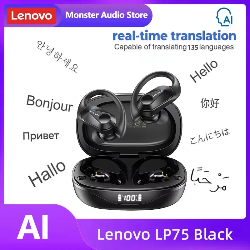 Lenovo LP75 TWS Bluetooth 5.3 Earphones – Waterproof & Noise Reduction