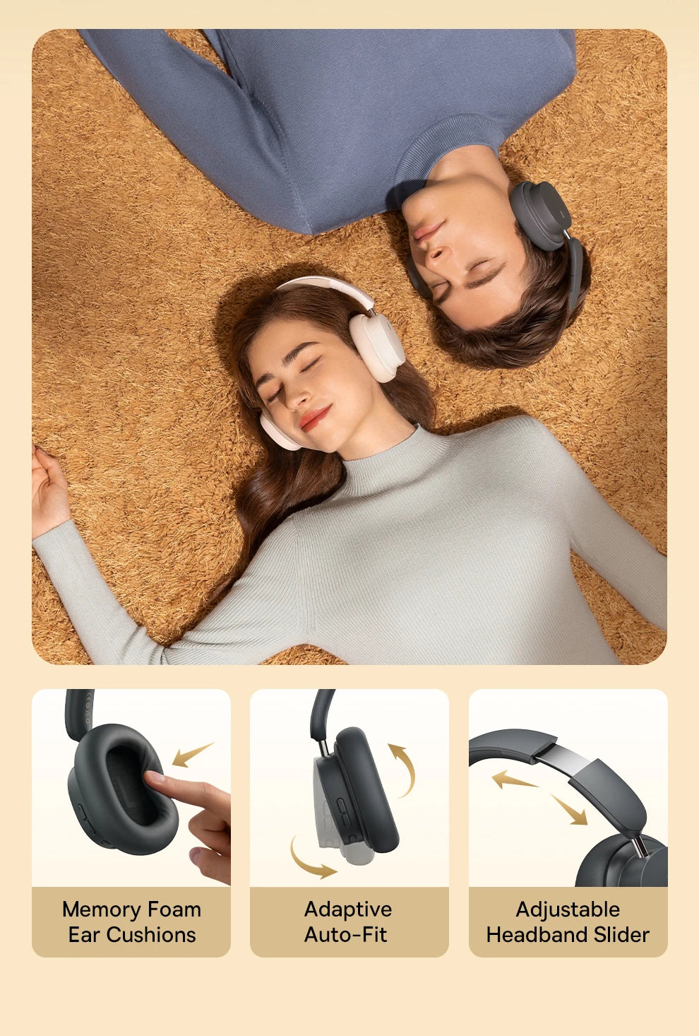 Baseus Bowie D05 Wireless Headphones – 3D Spatial Audio & 70H Playtime