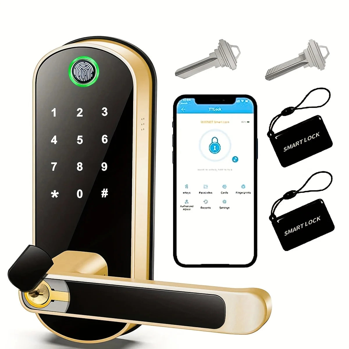 Smart Fingerprint Door Lock – App Control & Keyless Touchscreen Access