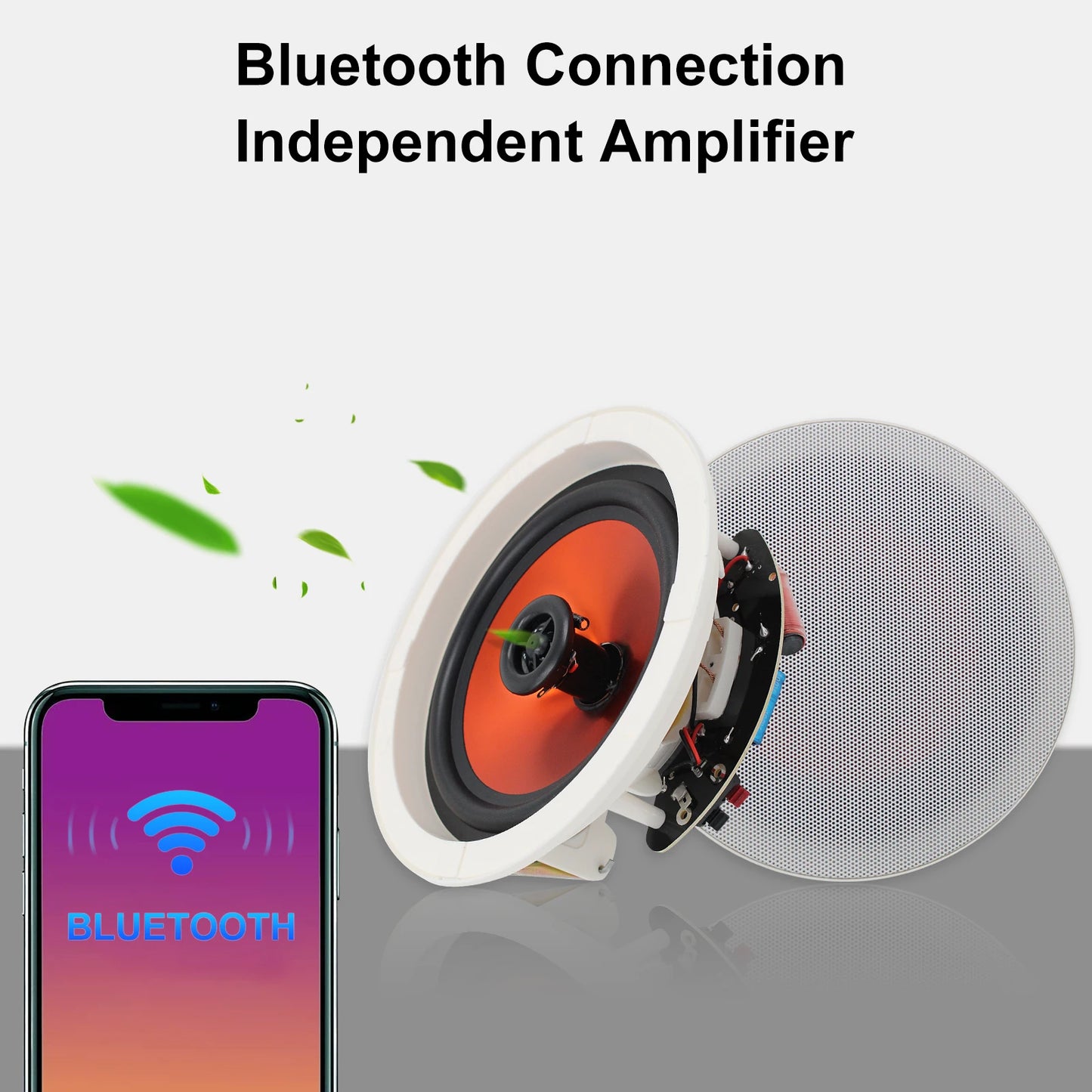 Herdio 6.5 Inch Ceiling Bluetooth Speaker - 300W Home Audio System for Kitchen, Bedroom, Bathroom