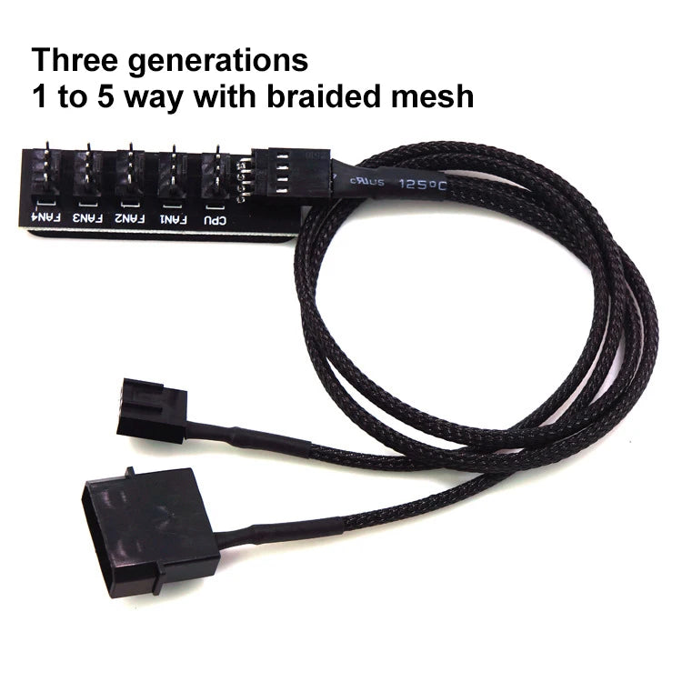 1-to-5 PWM Fan Hub Splitter Adapter for PC Cooling