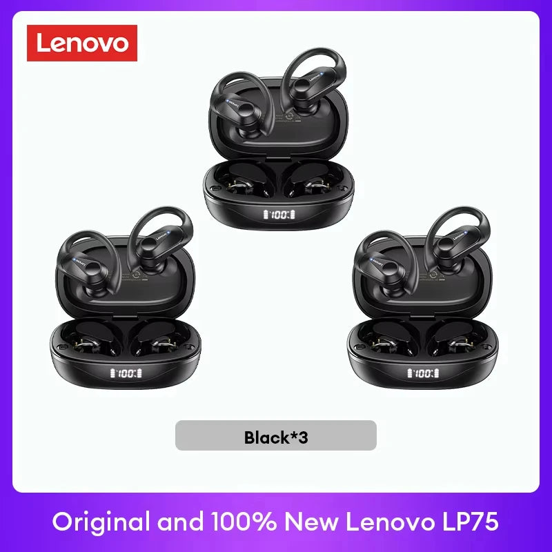Lenovo LP75 TWS Bluetooth 5.3 Earphones – Waterproof & Noise Reduction