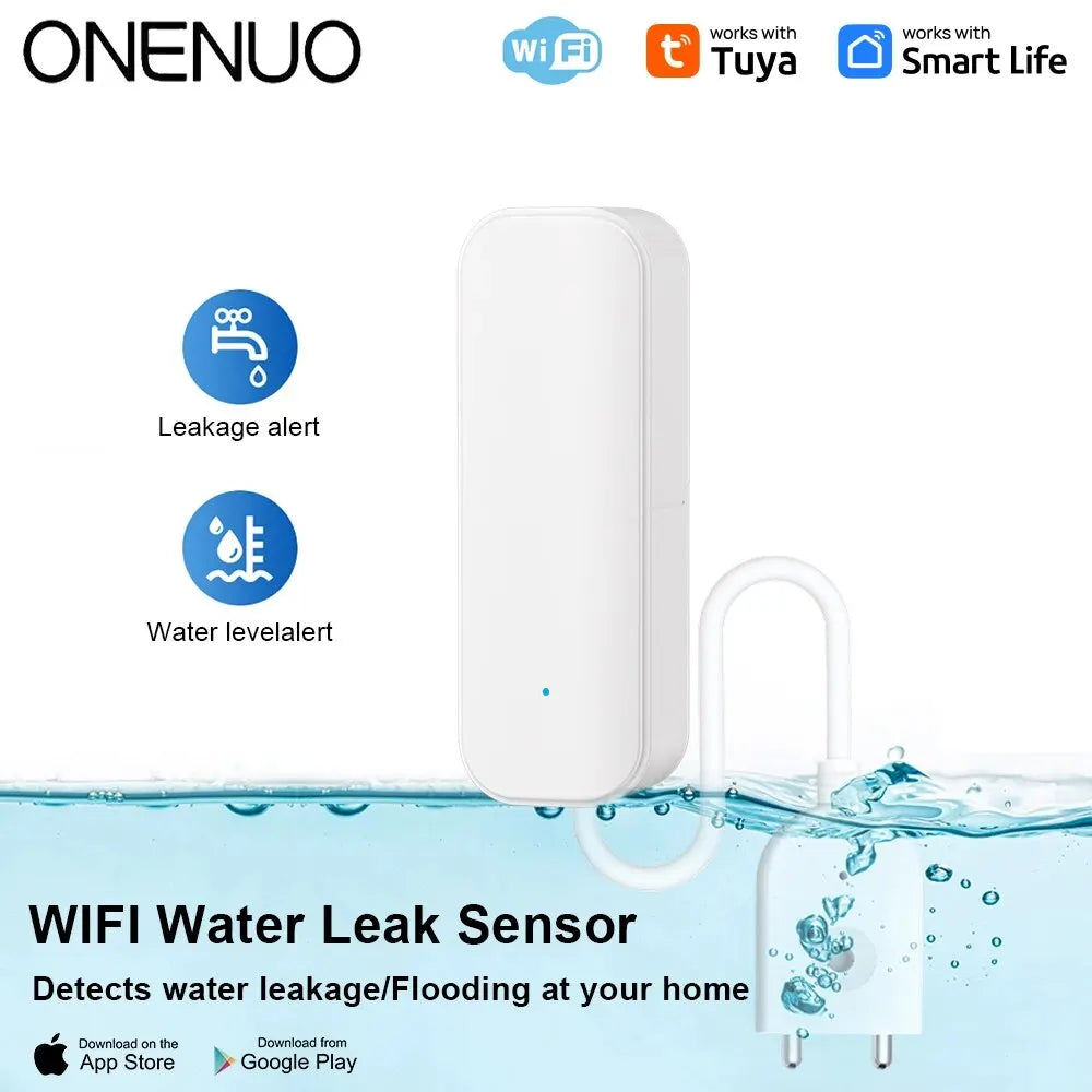 WiFi Water Level Sensor Tuya Leakage Alarm Flood Leak Detector Smart Home Life APP Water Alert Overflow Alarm Security System