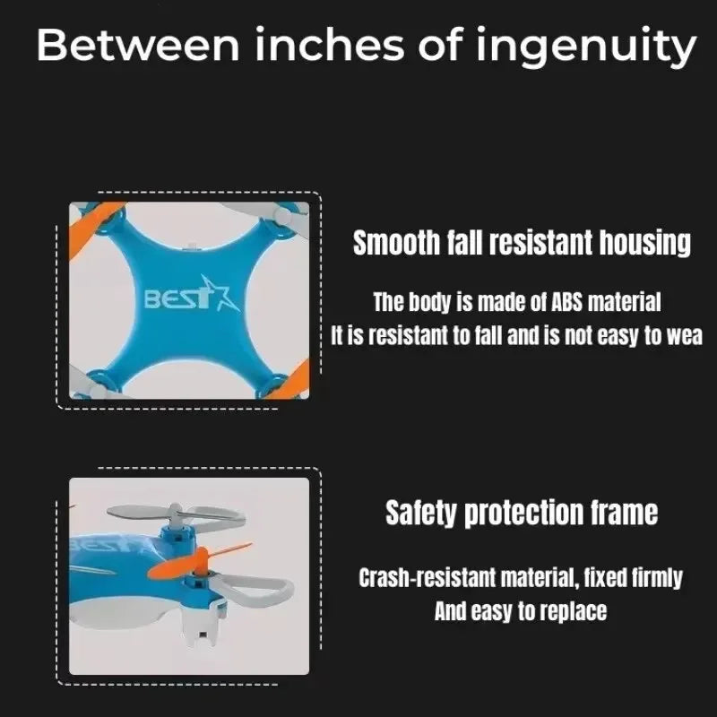 Drone Mini Remote Control Aircraft for Kids - Fixed Height Quadcopter