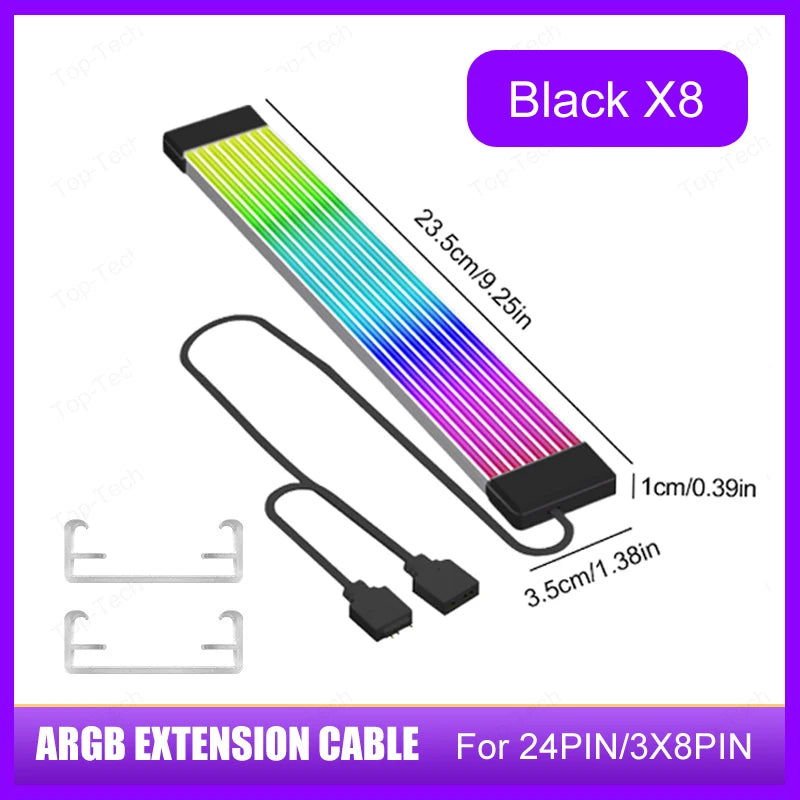 5V 3Pin ARGB Sync PC Power Extension Cable – 8/24PIN LED Strip Light Kit
