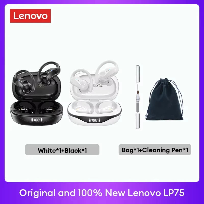 Lenovo LP75 TWS Bluetooth 5.3 Earphones – Waterproof & Noise Reduction