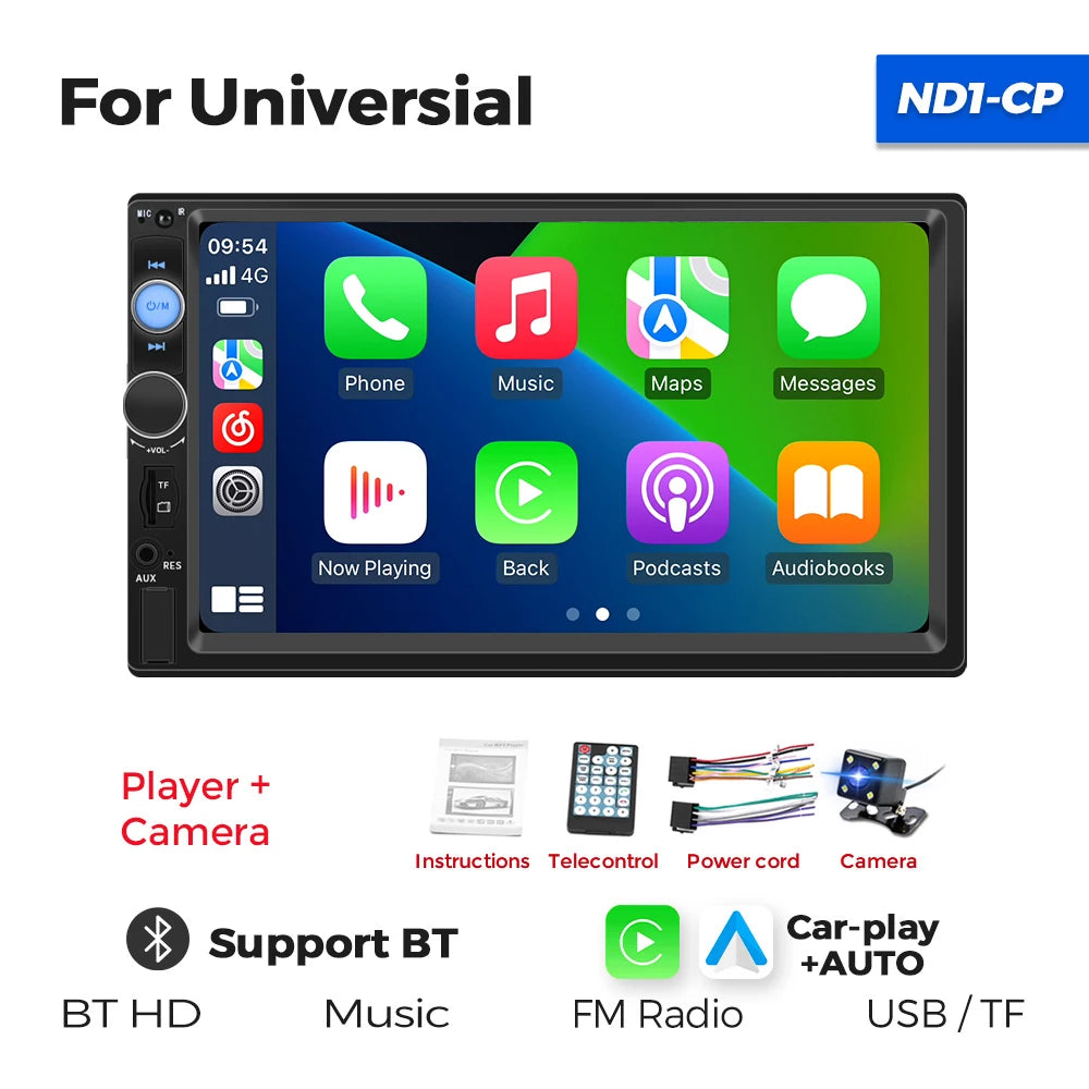 Navifly ND1 2 Din Car Radio 7" HD Touch Screen MP5 Player with BT, FM, SWC & Camera