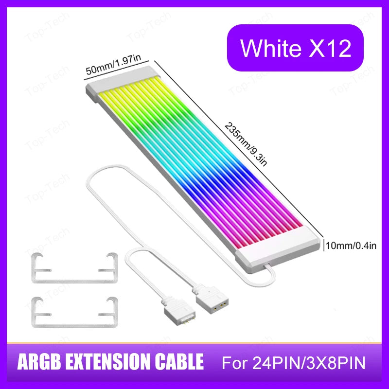 5V 3Pin ARGB Sync PC Power Extension Cable – 8/24PIN LED Strip Light Kit