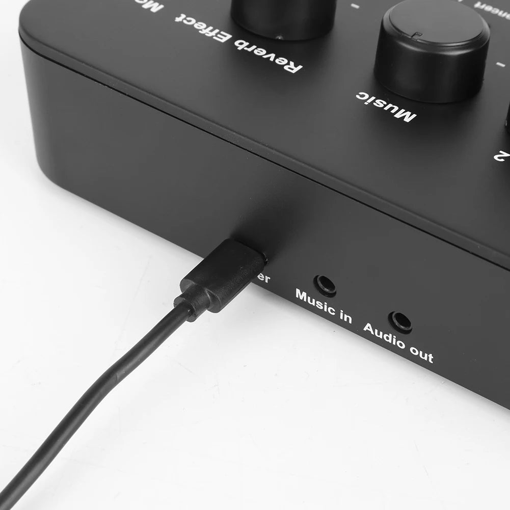 Karaoke Audio Mixer with Bluetooth & 2 Mic Inputs for TV/PC & Amplifier