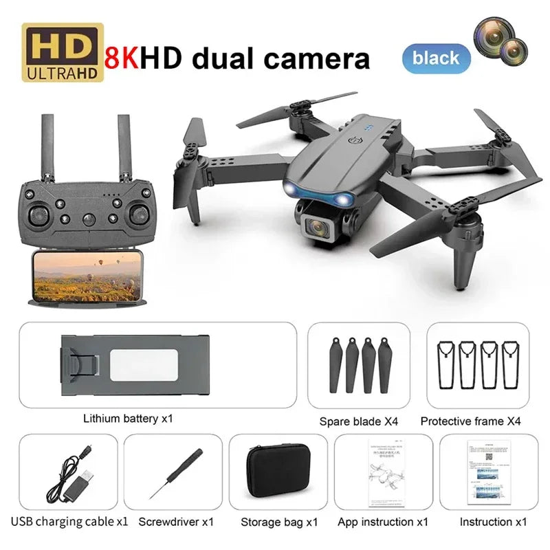 New E99 PRO Drone GPS 8K HD Camera FPV 5G Wifi Brushless Motor Foldable RC Quadcopter