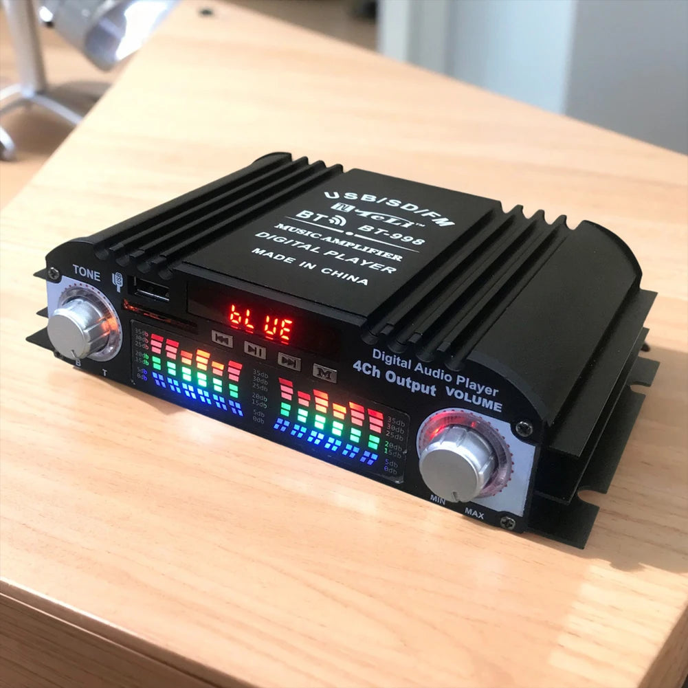 1600W Digital HiFi Stereo Power Amplifier – 4-Channel Bluetooth Amp